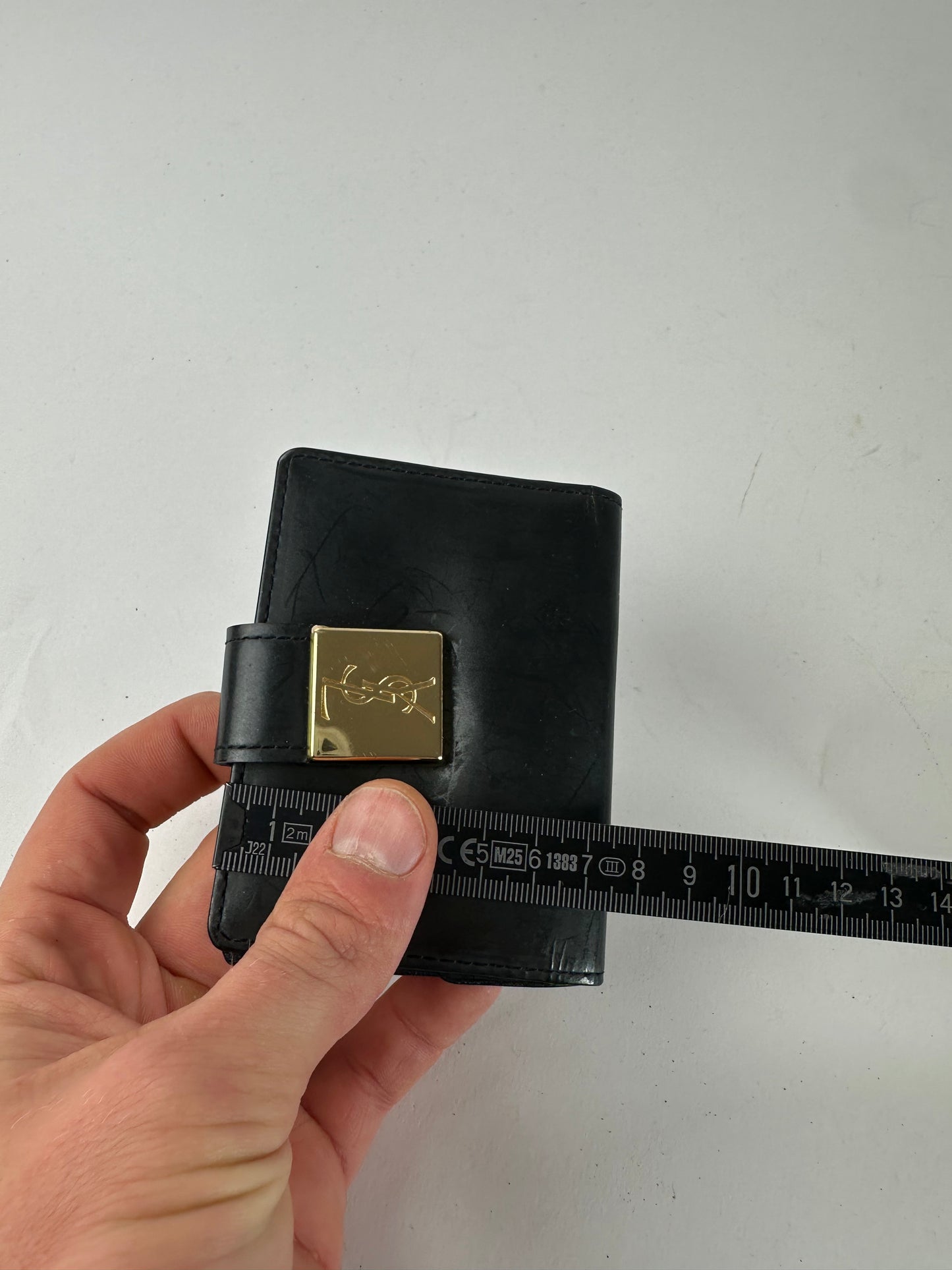 Vintage Yves Saint Laurent Patent Leather Card Holder / Wallet Black