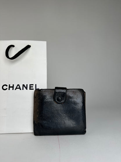 Vintage Chanel CC Leather Wallet Black