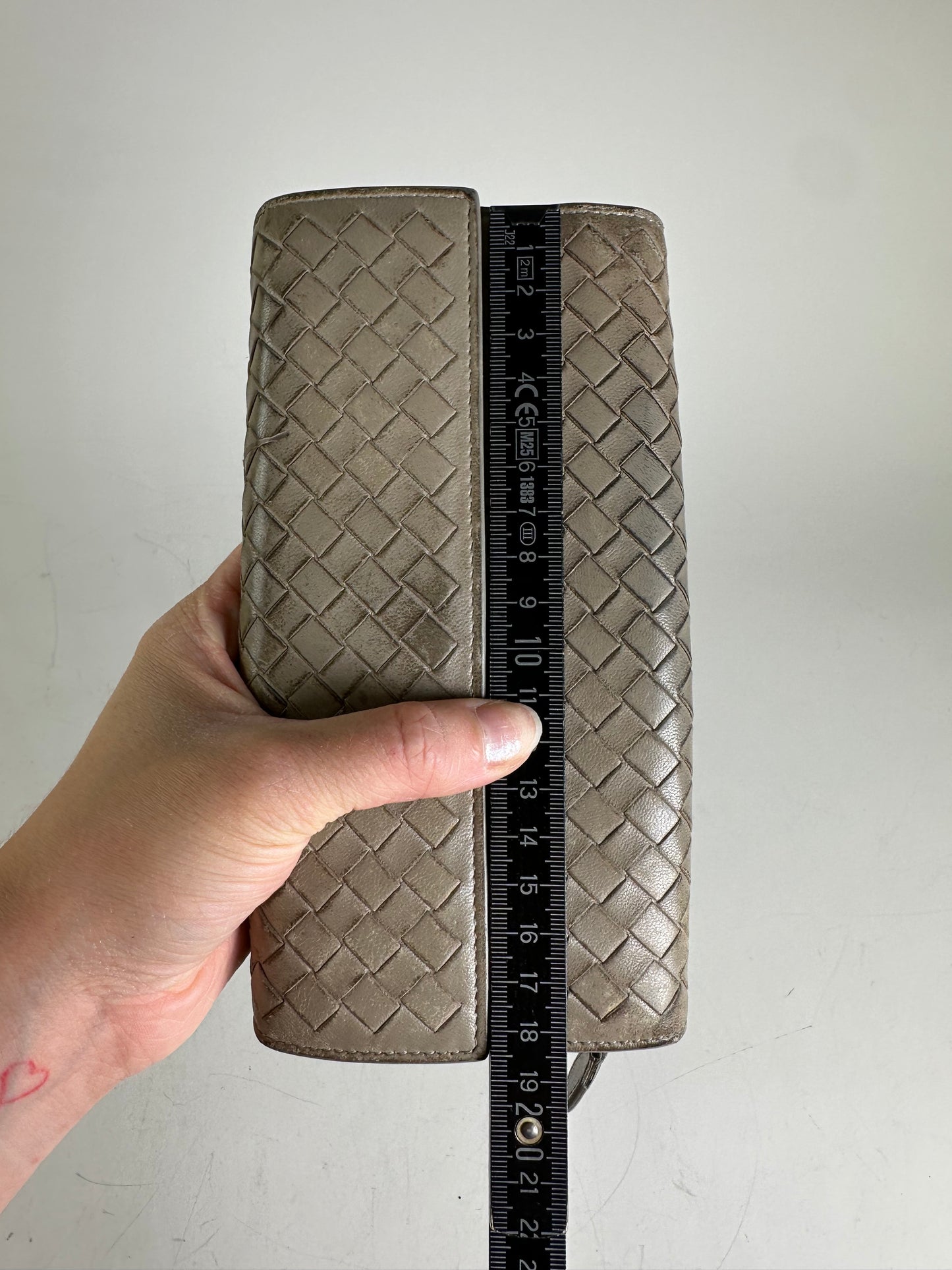 Vintage Bottega Veneta Intrecciato Leather Wallet Beige