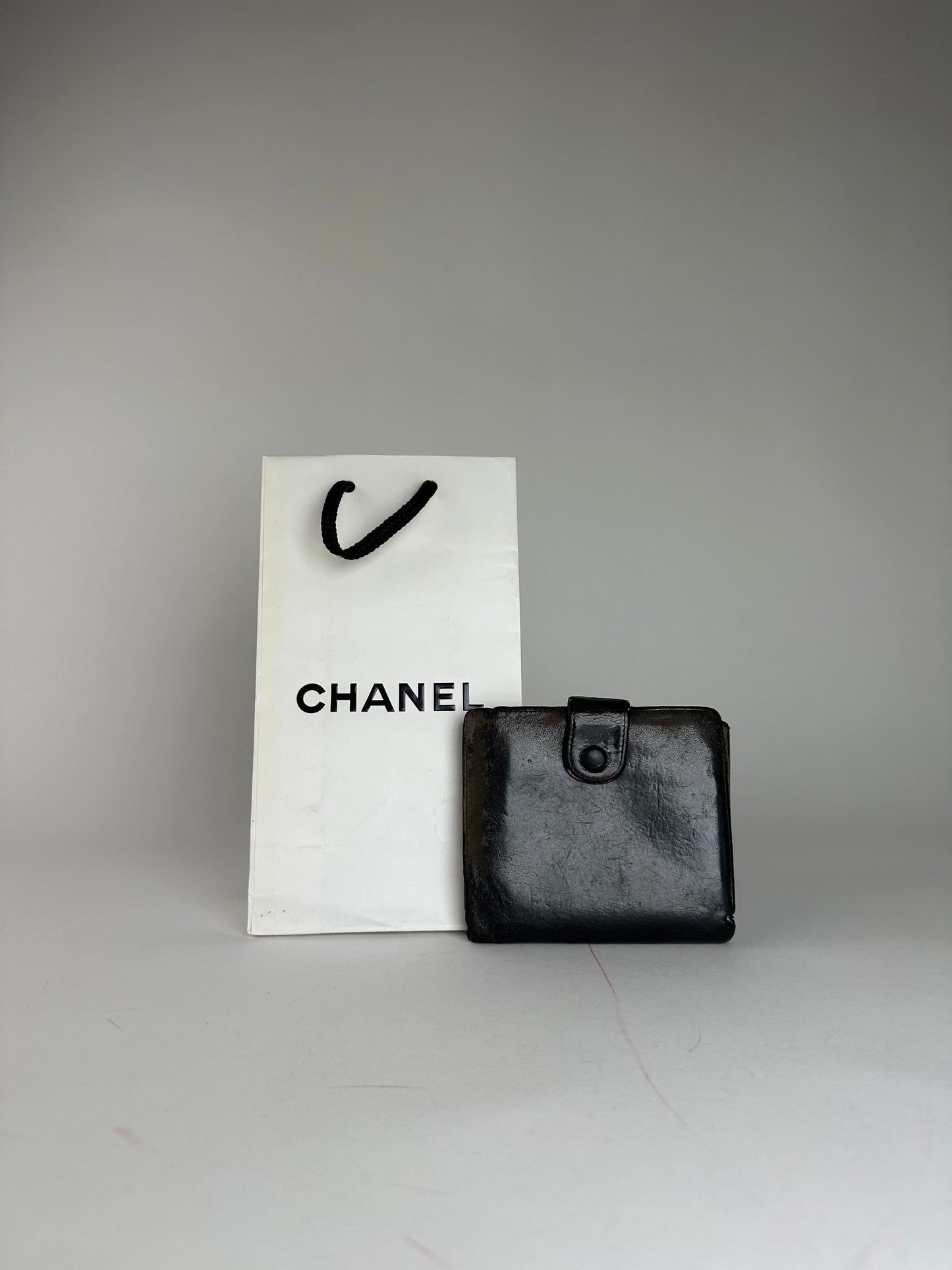 Vintage Chanel CC Leather Wallet Black