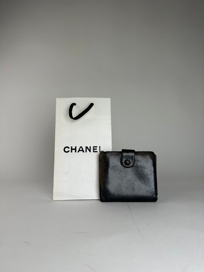 Vintage Chanel CC Leather Wallet Black