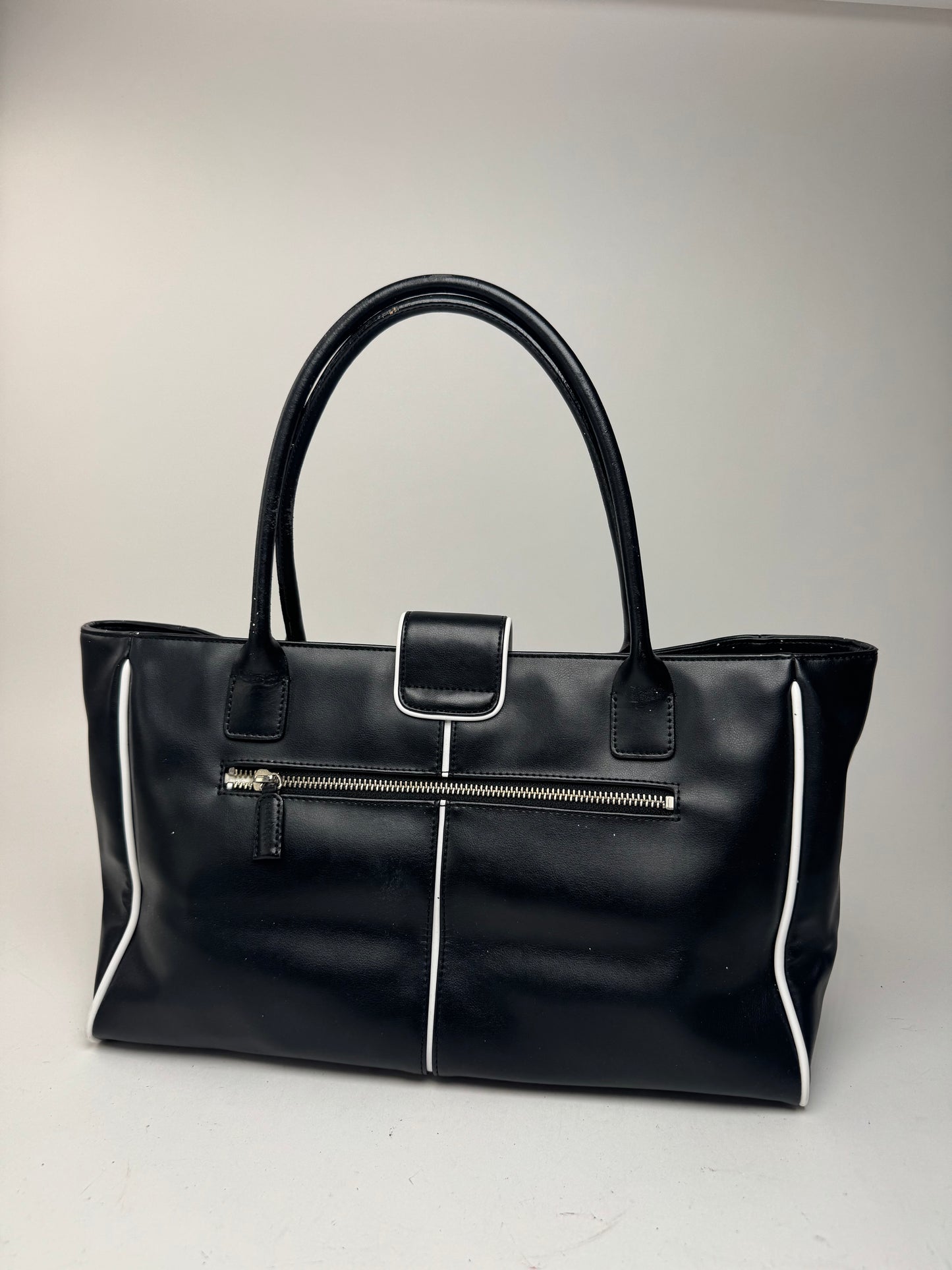Sac Courreges vintage en cuir noir