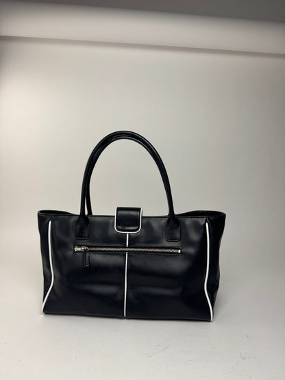 Sac Courreges vintage en cuir noir