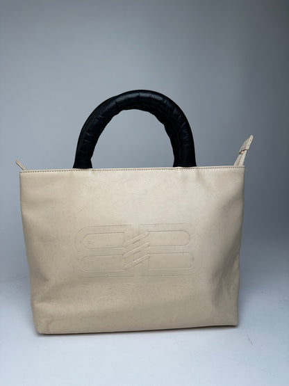 Vintage Balenciaga Leather Handbag Beige Black