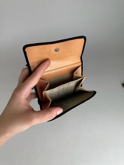 Vintage Celine Macadam Monogram Velour Leather Wallet black