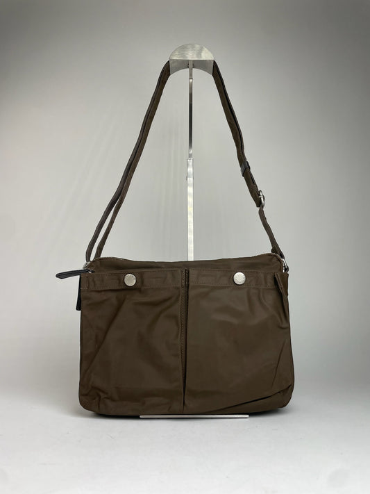 Vintage Yohji Yamamoto Y Saccs Polyester Leather Multiway Bag Khaki Brown