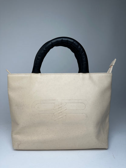 Vintage Balenciaga Leather Handbag Beige Black