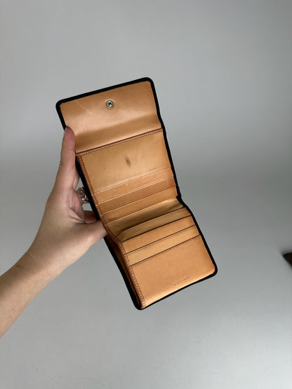 Vintage Celine Macadam Monogram Velour Leather Wallet black