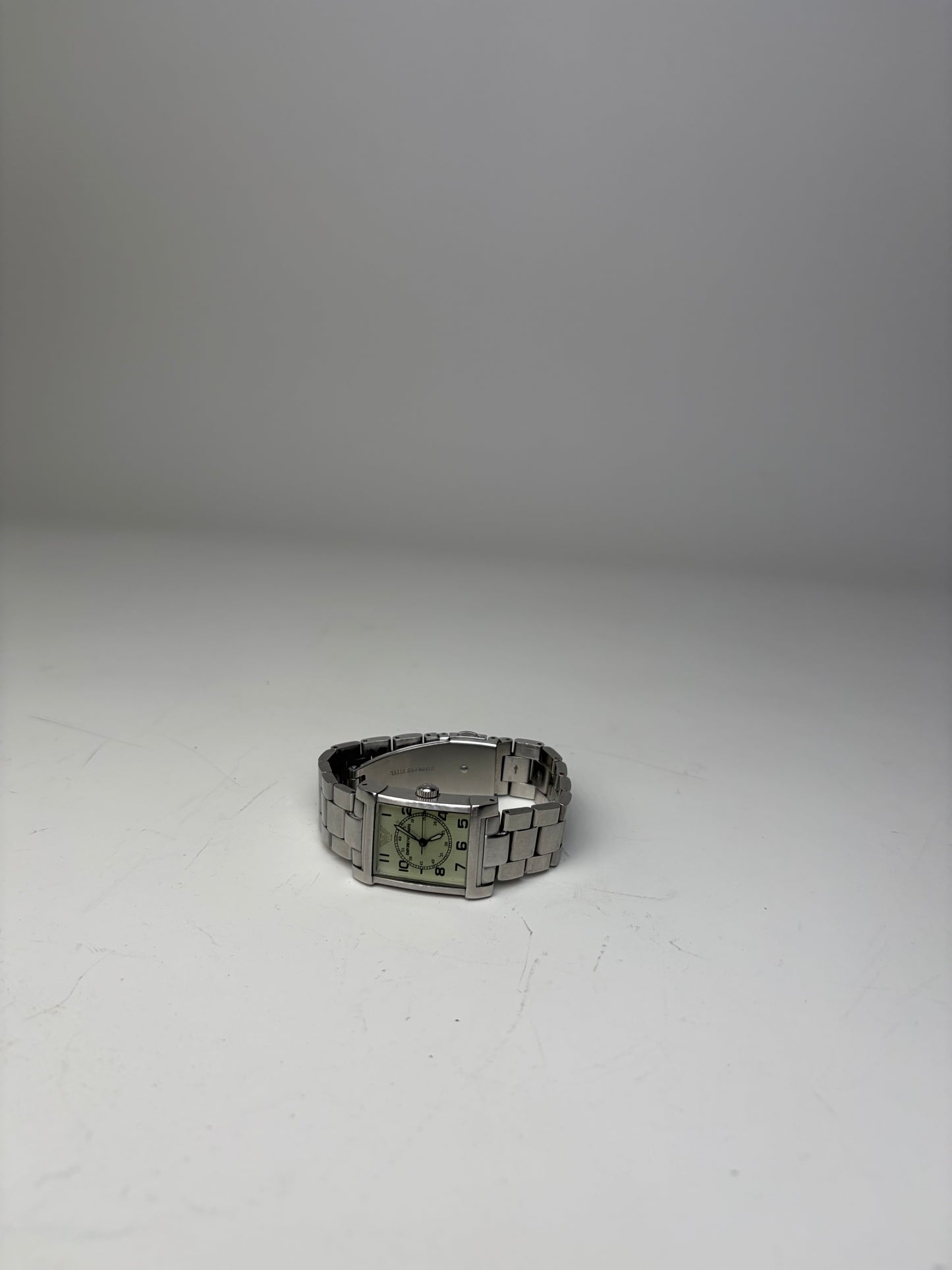 Vintage Giorgi Stainless Steel Eagle Emblem Watch Green Silver