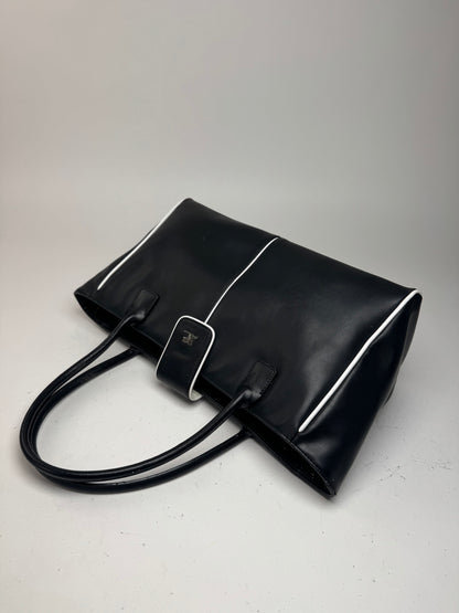 Sac Courreges vintage en cuir noir
