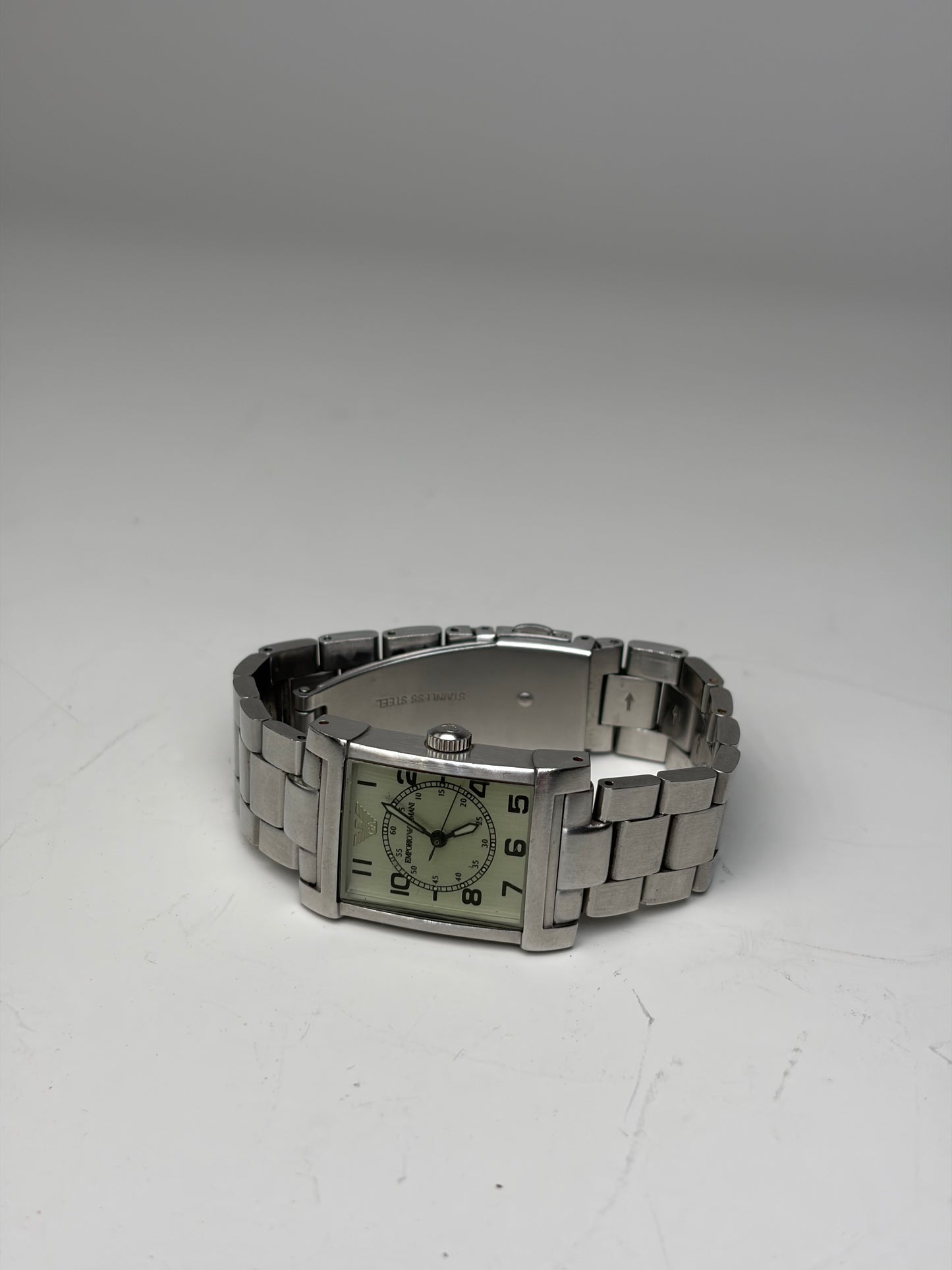 Vintage Giorgi Stainless Steel Eagle Emblem Watch Green Silver
