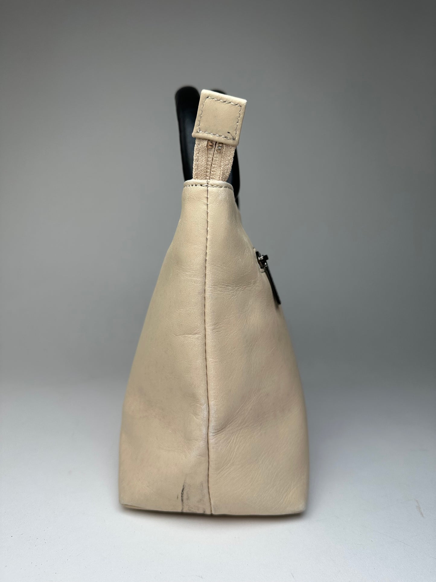 Vintage Balenciaga Leather Handbag Beige Black