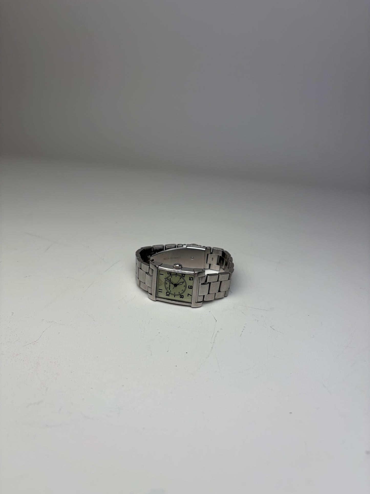 Vintage Giorgi Stainless Steel Eagle Emblem Watch Green Silver