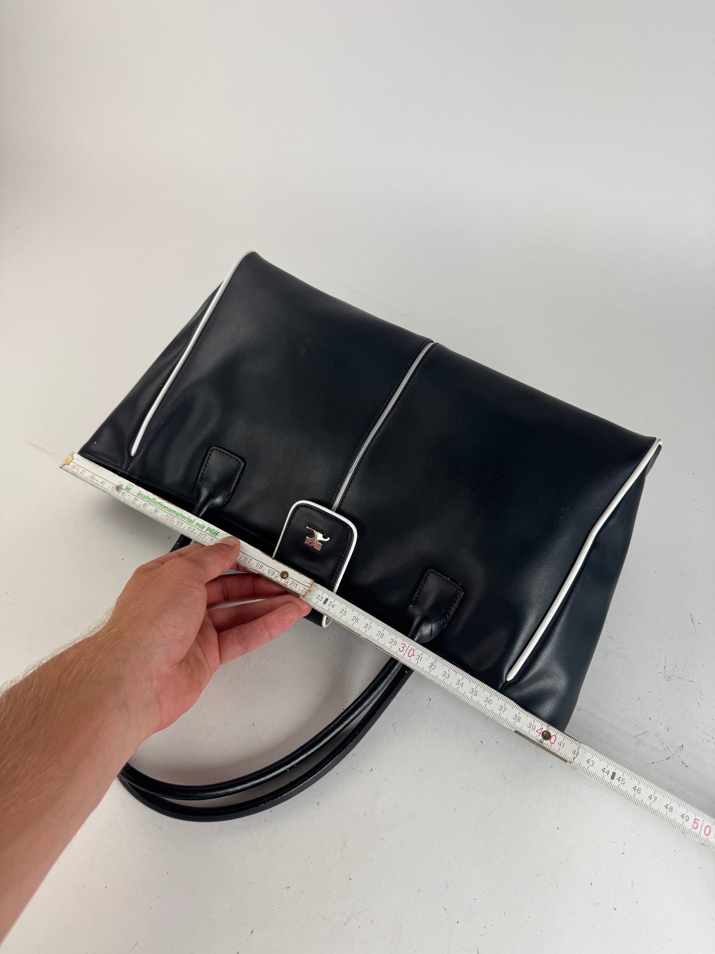 Sac Courreges vintage en cuir noir