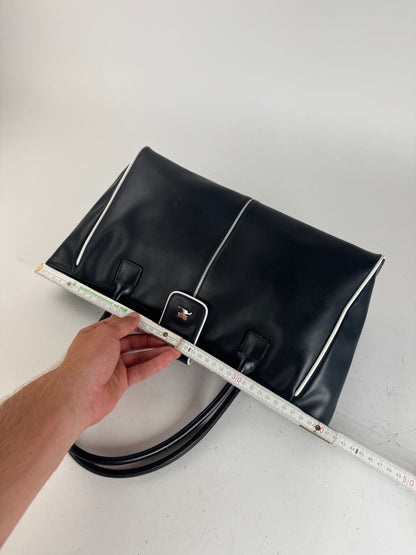 Sac Courreges vintage en cuir noir