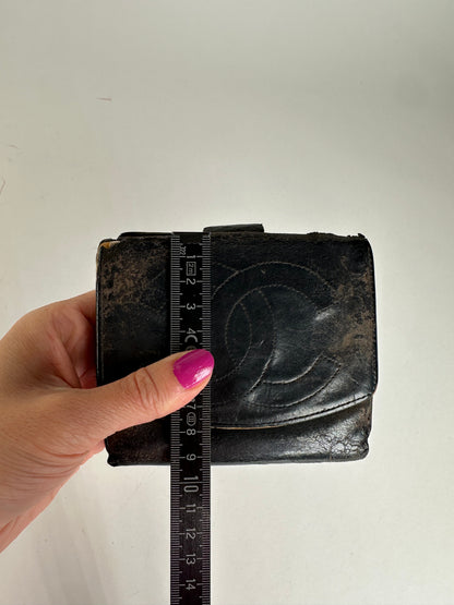 Vintage Chanel CC Leather Wallet Black