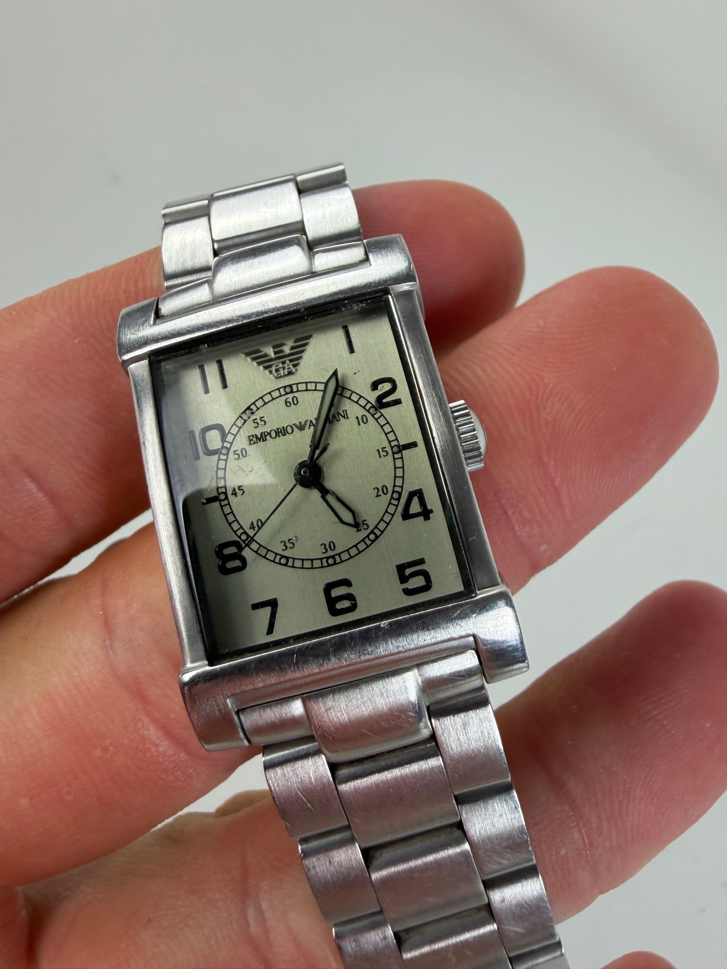 Vintage Giorgi Stainless Steel Eagle Emblem Watch Green Silver