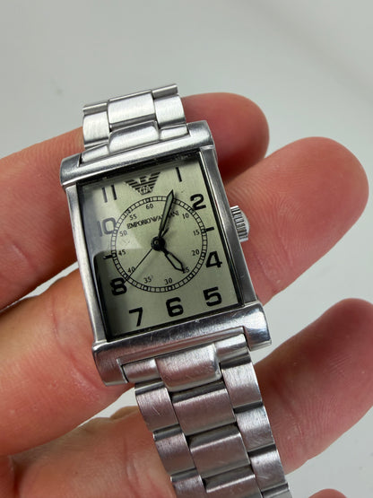 Vintage Giorgi Stainless Steel Eagle Emblem Watch Green Silver