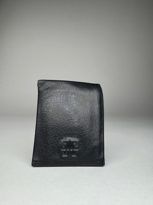 Vintage Givenchy Flapable Leather Logo Wallet Black