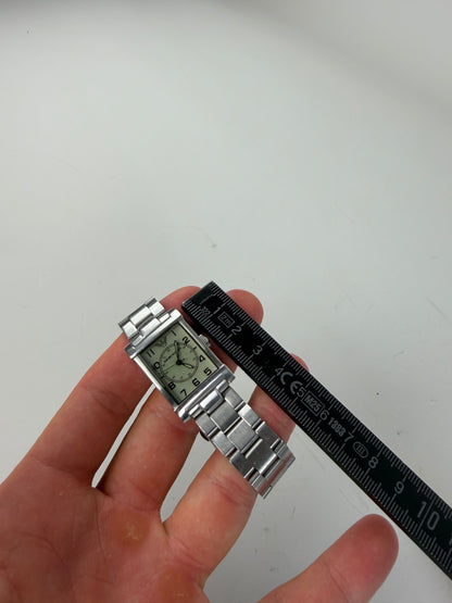 Vintage Giorgi Stainless Steel Eagle Emblem Watch Green Silver