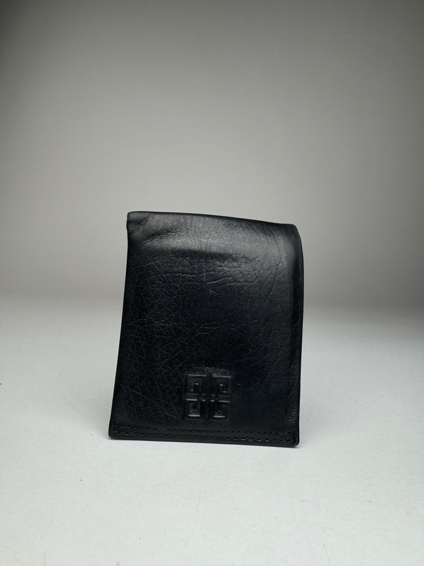 Vintage Givenchy Flapable Leather Logo Wallet Black