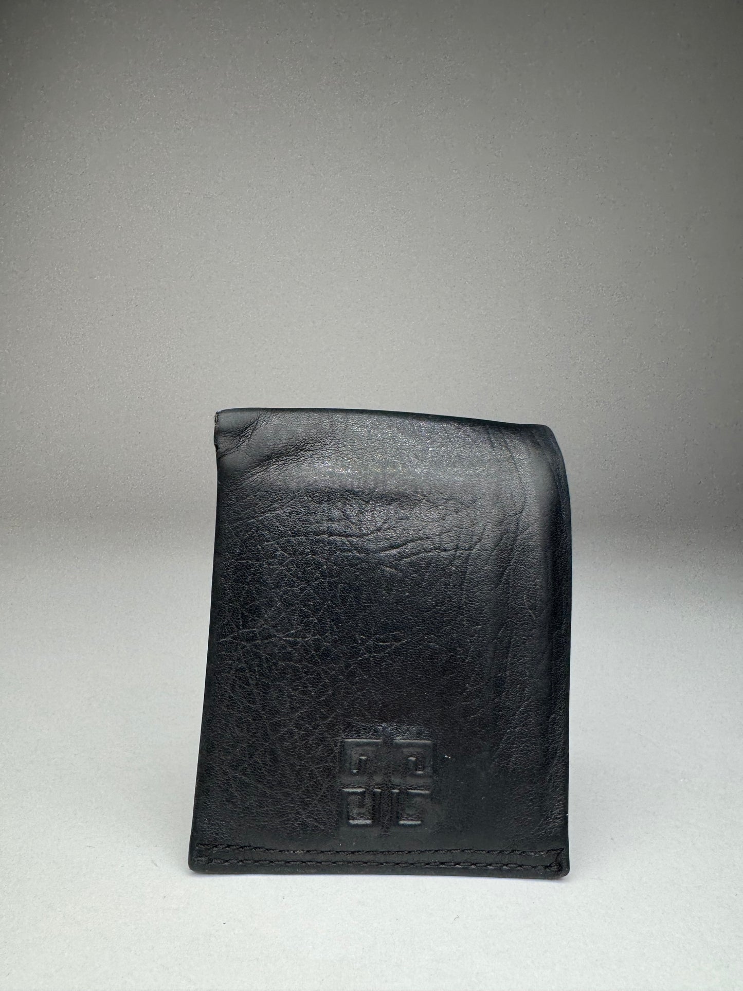 Vintage Givenchy Flapable Leather Logo Wallet Black