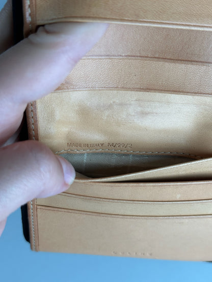 Vintage Celine Macadam Monogram Velour Leather Wallet black