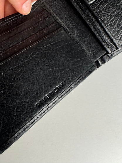 Vintage Givenchy Flapable Leather Logo Wallet Black