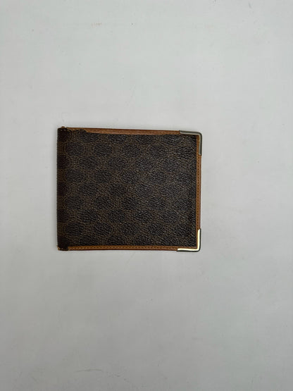 Vintage Celine Monogram leather Card Holder / Flapable Wallet