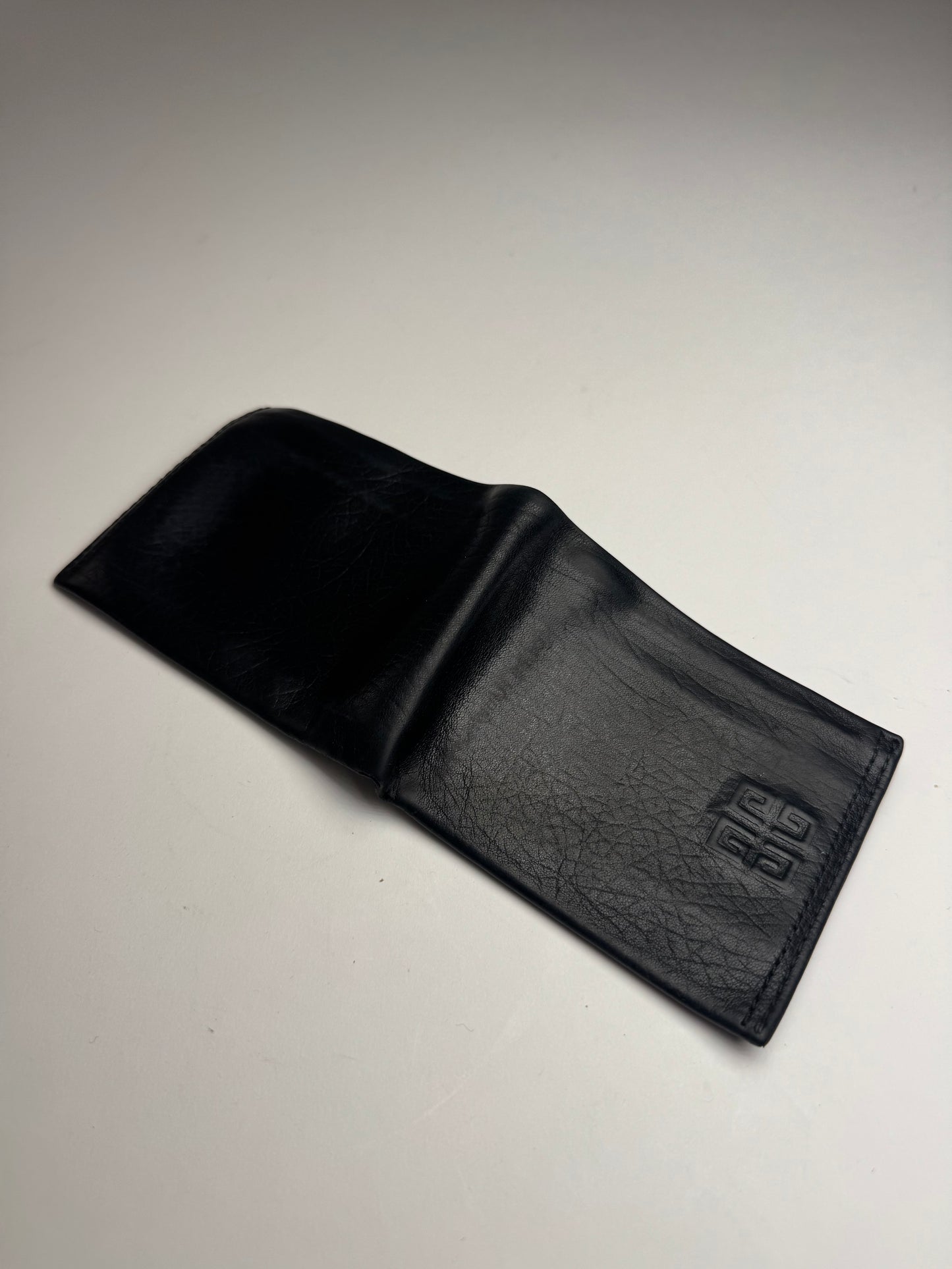 Vintage Givenchy Flapable Leather Logo Wallet Black
