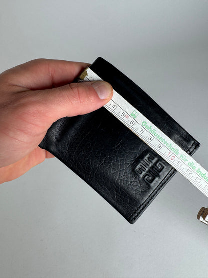 Vintage Givenchy Flapable Leather Logo Wallet Black