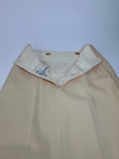 Vintage Celine Wool Skirt Cream Gold Chain M