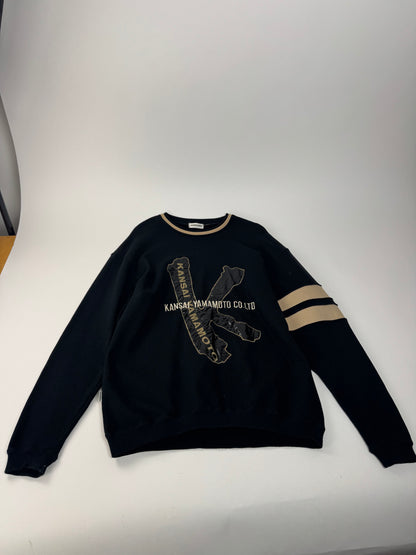 Vintage Kansai Yamamoto Crewneck Men’s Sweater Black Golden M/L