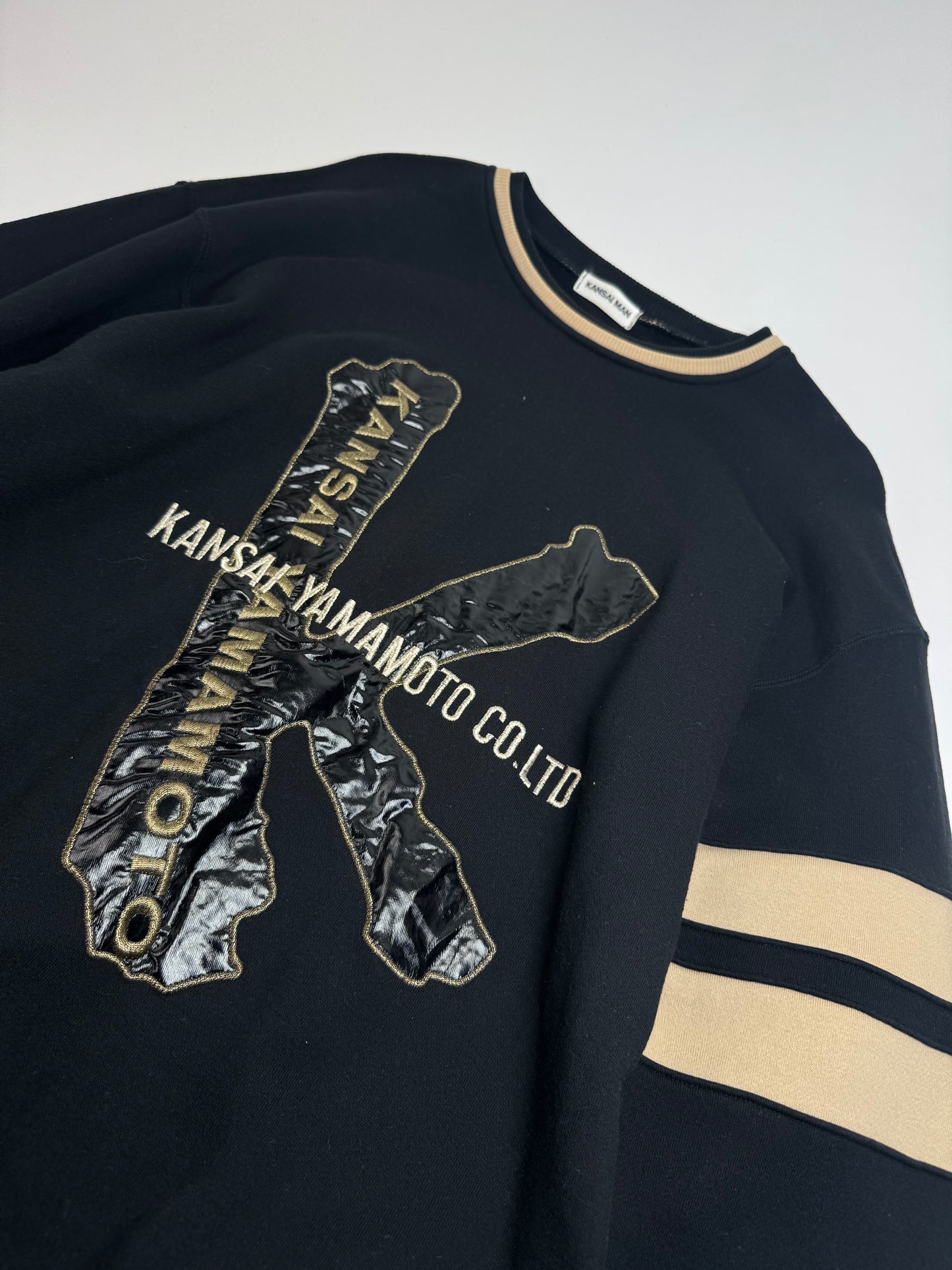 Vintage Kansai Yamamoto Crewneck Men’s Sweater Black Golden M/L