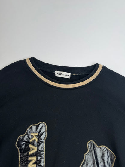 Vintage Kansai Yamamoto Crewneck Men’s Sweater Black Golden M/L