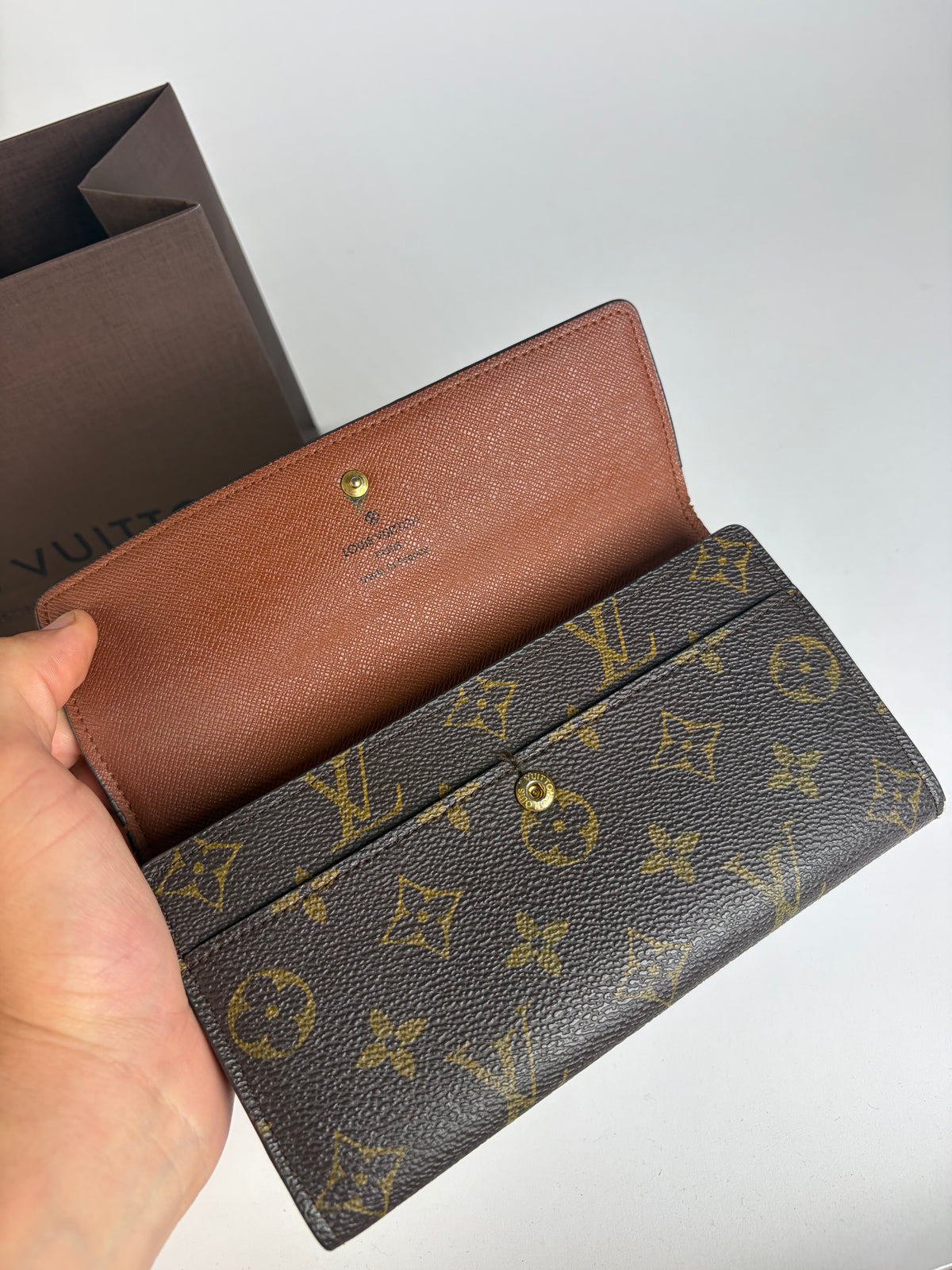 Vintage Louis Vuitton Monogram Canvas Sarah Wallet 2010 Brown