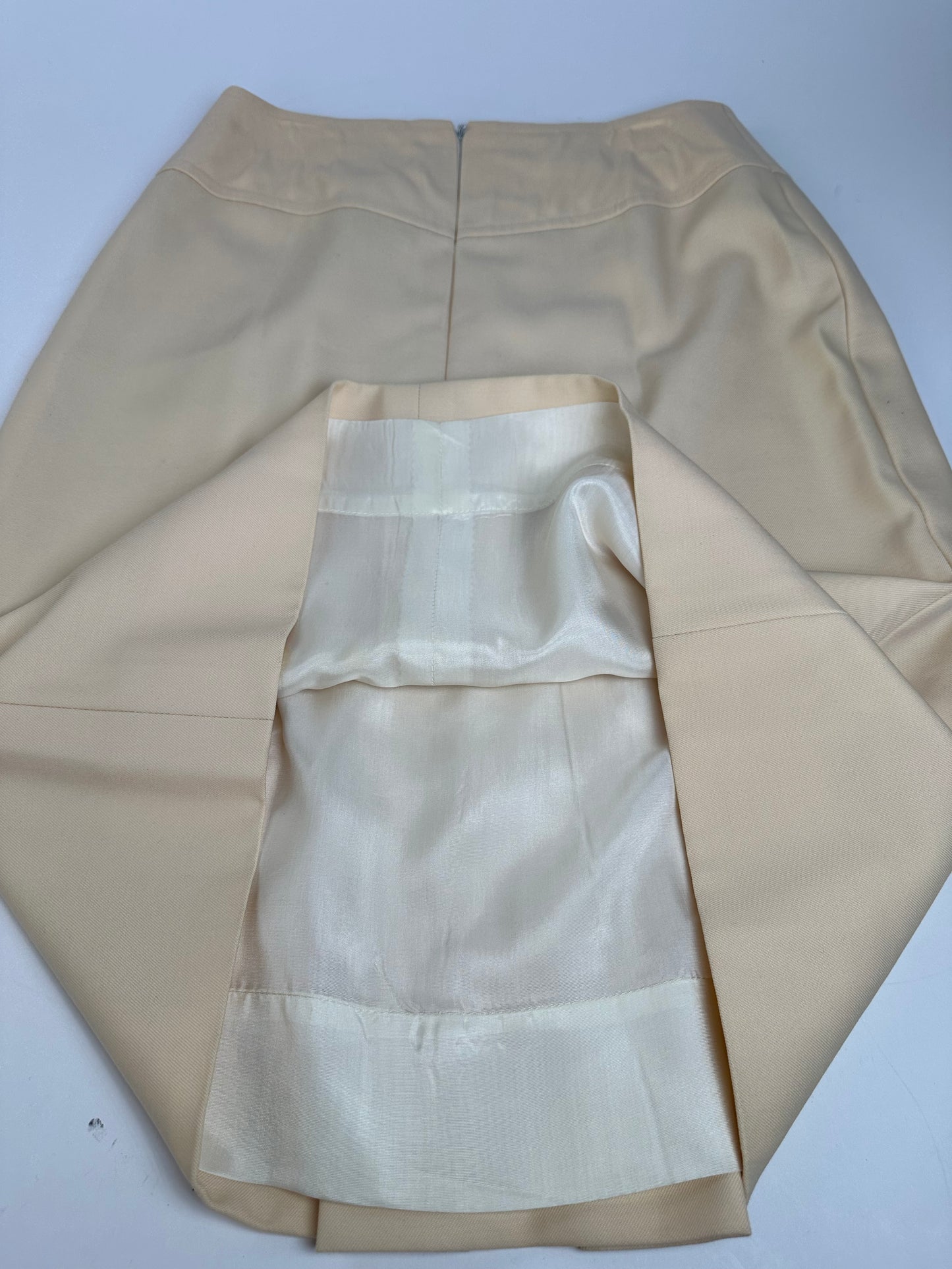 Vintage Celine Wool Skirt Cream Gold Chain M