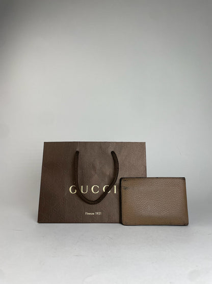 Vintage Flapable Gucci Leather Wallet Brown