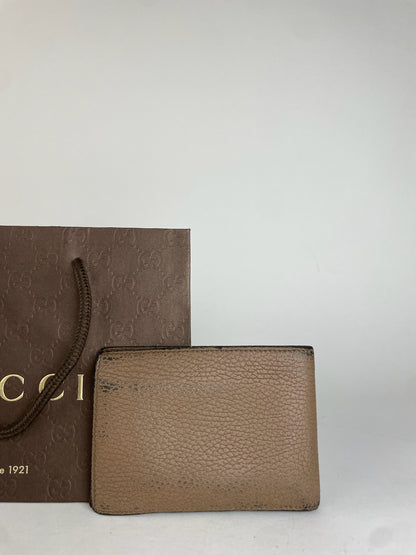 Vintage Flapable Gucci Leather Wallet Brown