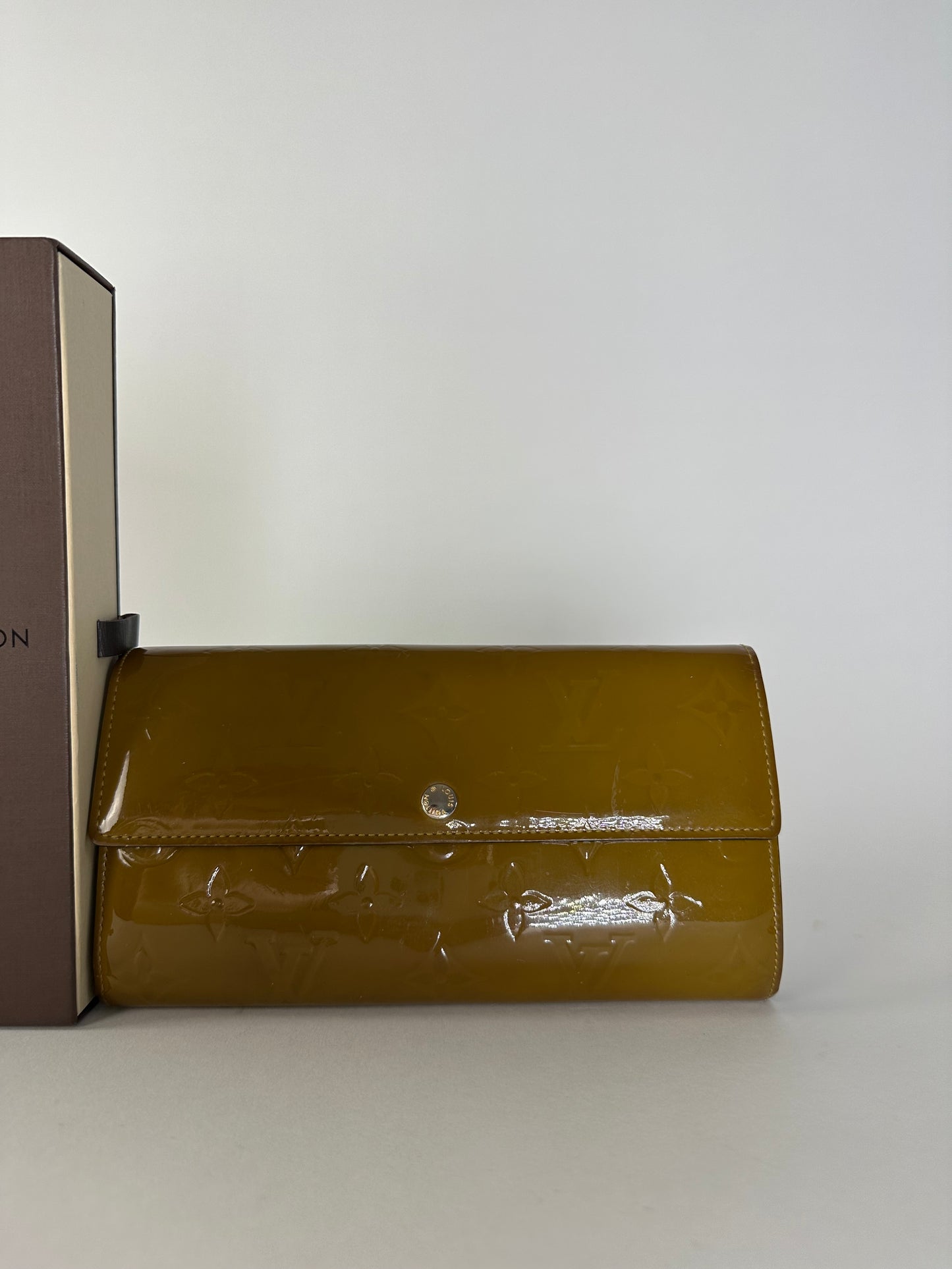 Vintage Louis Vuitton Vernis Leather Wallet Mustard Yellow