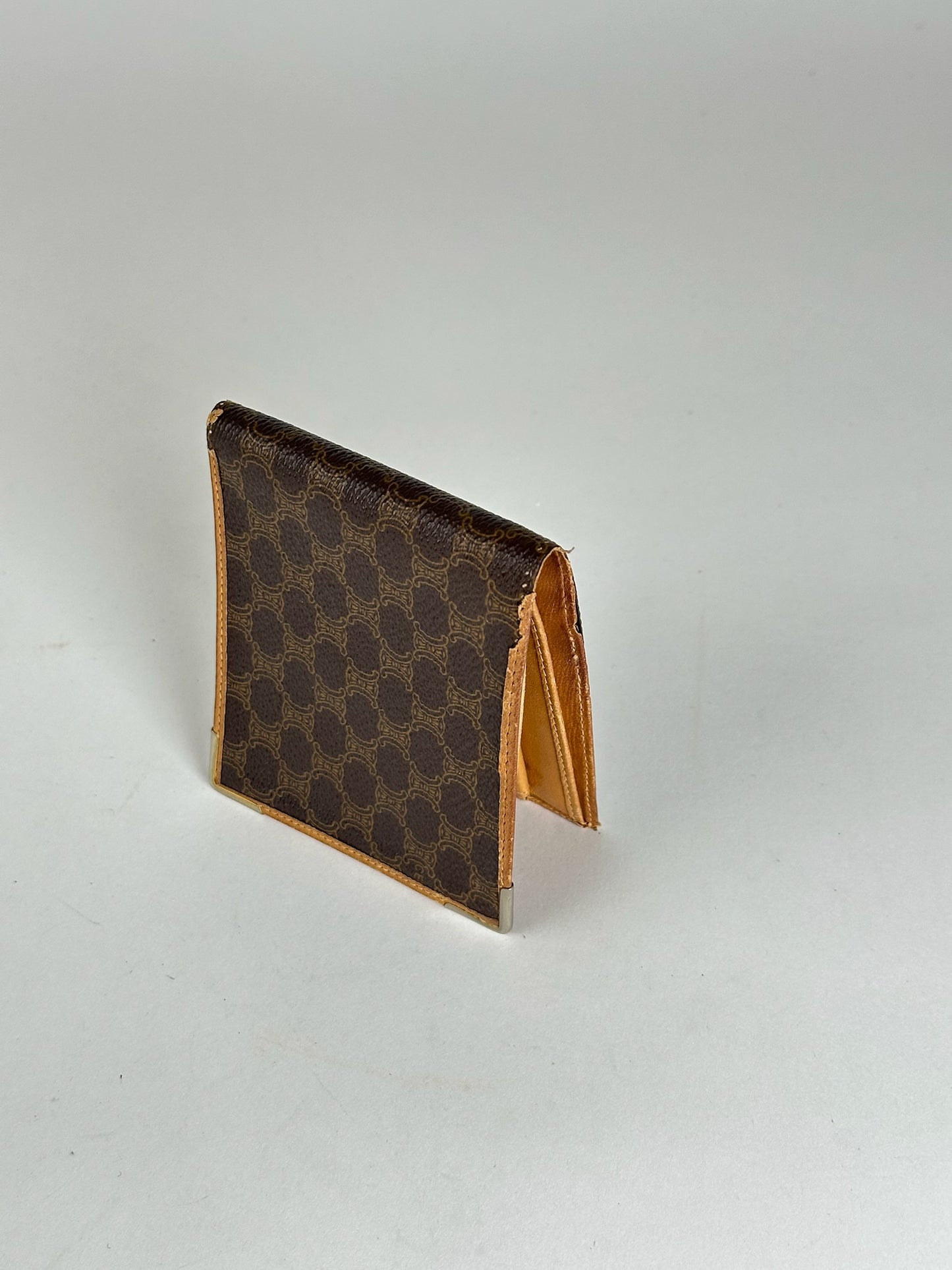 Vintage Celine Monogram leather Card Holder / Flapable Wallet