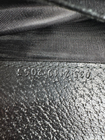 Vintage Gucci Textured Leather Wallet Black Silver