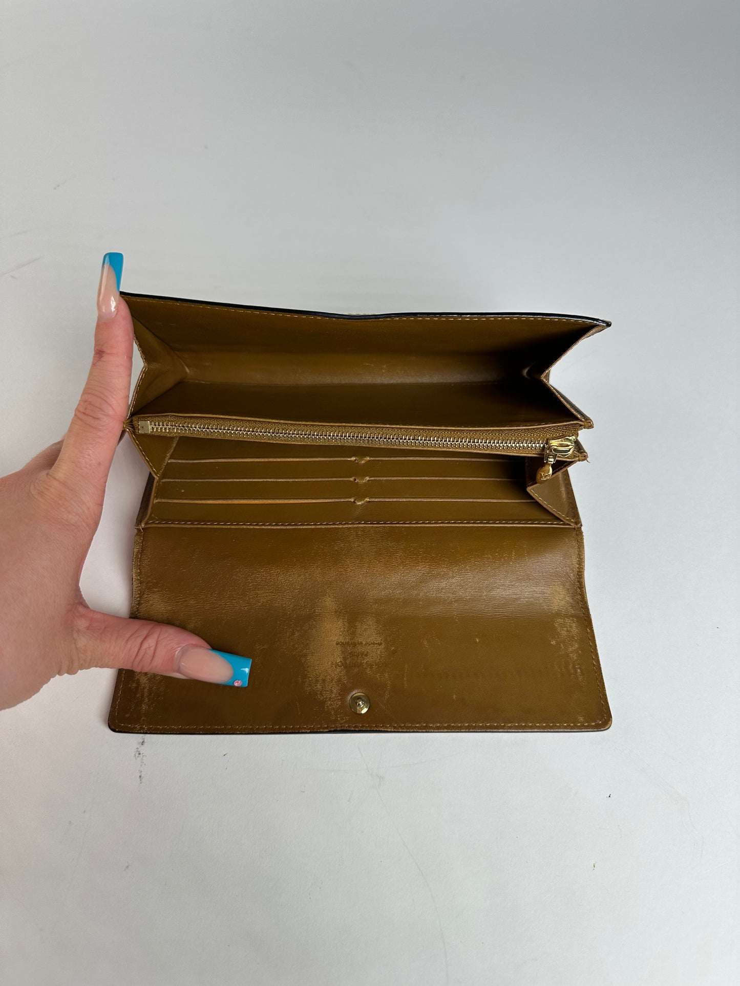 Vintage Louis Vuitton Vernis Leather Wallet Mustard Yellow