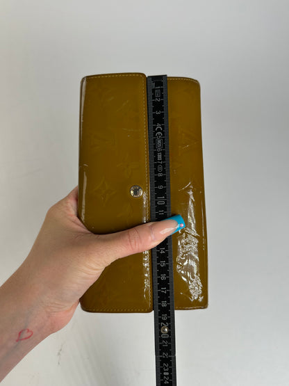 Vintage Louis Vuitton Vernis Leather Wallet Mustard Yellow