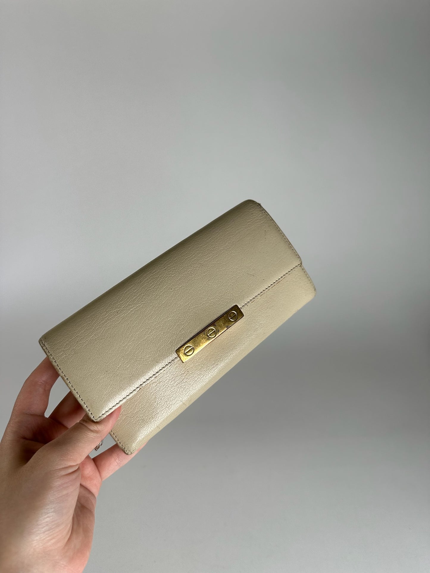 Vintage Cartier Leather Wallet White
