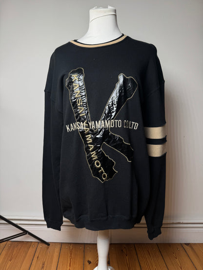 Vintage Kansai Yamamoto Crewneck Men’s Sweater Black Golden M/L