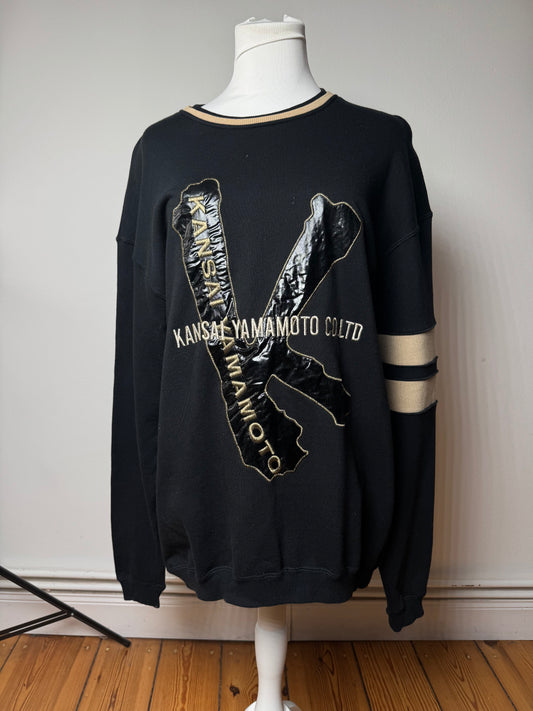 Vintage Kansai Yamamoto Crewneck Men’s Sweater Black Golden M/L