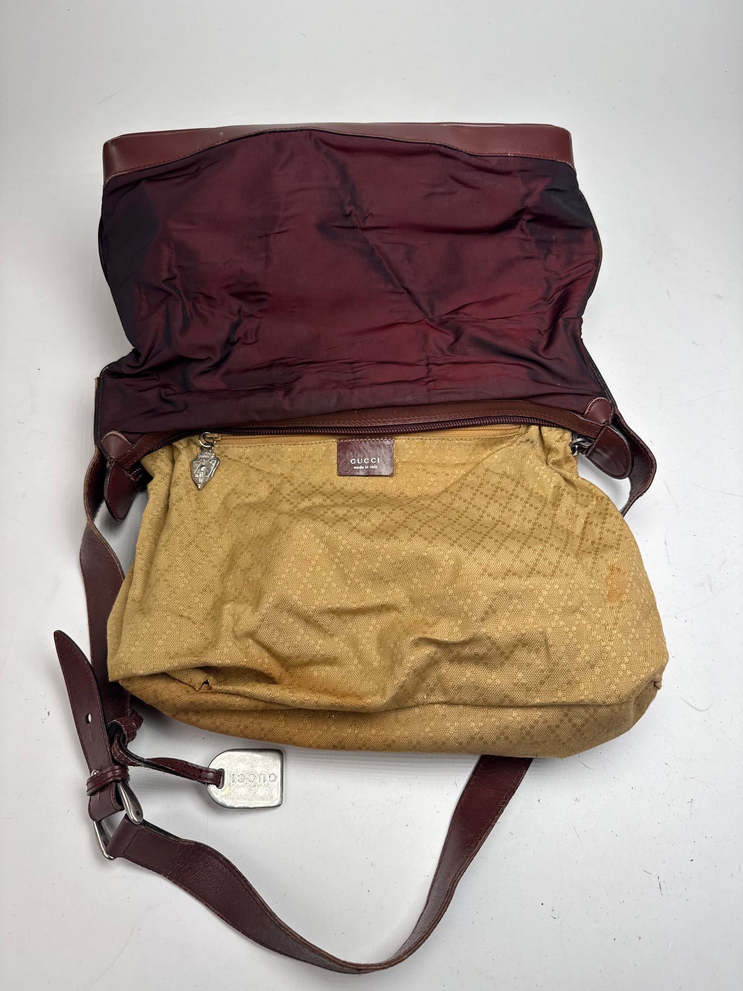 Vintage Gucci Nylon Leather bag purple