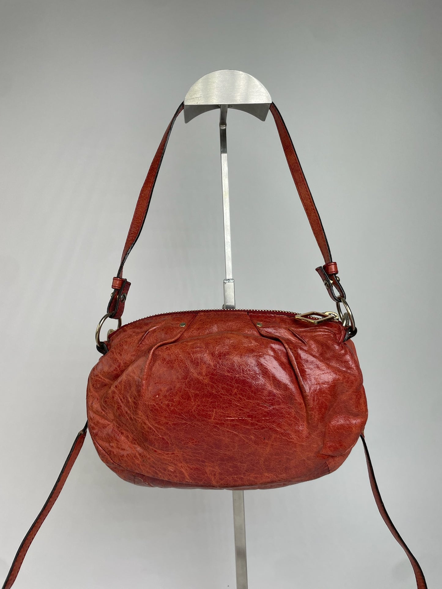 Vintage Chloe 2Way Leather Handbag Red