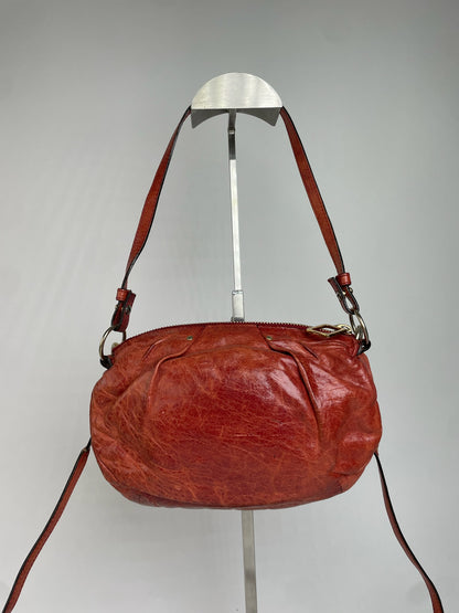 Vintage Chloe 2Way Leather Handbag Red